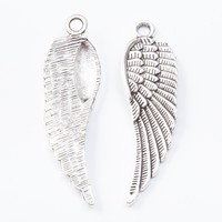 Breloque Aile d'Ange Plumeuse en Alliage de Zinc Texturé pour Conception de Bracelet Commémoratif
