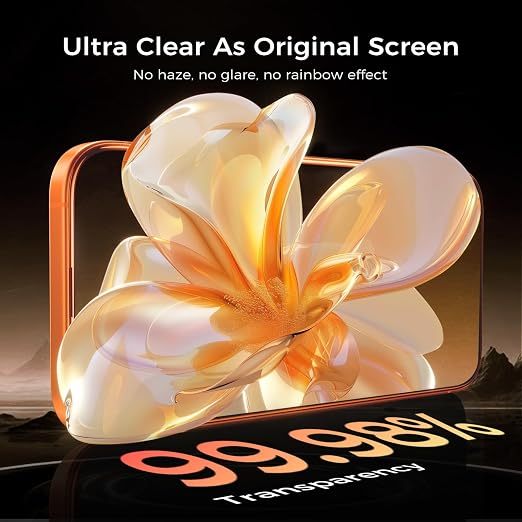Heybingo 9H Hardness 3D Screen Protector (Waterproof Anti-Shock Shatter-Resistant Full Coverage Tempered Glass Anti-Glare HD