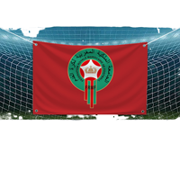 Drapeaux en polyester à impression numérique personnalisée de l'équipe nationale de football du Maroc, bannières murales, tapisserie murale 3x5 pieds, décoration intérieure/extérieure
