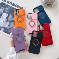 Coque arrière antichoc avec protection coulissante pour appareil photo et anneau magnétique support pour iPhone 18 Pro Max 17 Air 17 16 15 14 13 12 11