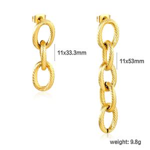 Pendientes de Cadena Larga con Baño de Oro de 18k, Joyería de Acero Inoxidable Resistente al Agua, Pendientes de Borla que No se Deslustran para Mujer - Product Image 2