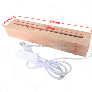 Bán buôn hình chữ nhật LED ánh sáng bằng gỗ cơ sở cho Acrylic đêm đèn tùy chỉnh sáng tạo đêm đèn được thực hiện bởi Sapele gỗ - Product Image 2