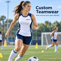 Maillot d'entraînement sans manches personnalisé pour femme, maillot de football entièrement sublimé, uniforme d'équipe de football, club OEM
