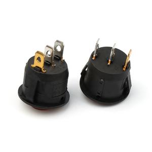 250VAC अधिकतम. गोल 3-पिन रॉकर स्विच, एलईडी लैंप 2 स्थिति पर/ऑफ पीले kcd1 23 मिमी - Product Image 2