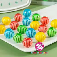 Haute Qualité En Vrac Coloré Boule Forme Confiture Rempli De Pastèque Bubble Gum Bonbons Mélange Saveur De Fruits Bonbons Chewing-gum