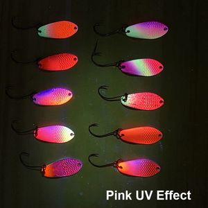 Fish king — leurre métallique UV rose avec hameçon unique, appât artificiel idéal pour la pêche au bar, à la <span class=keywords><strong>perche</strong></span> ou à la truite, spinnerbait, 1.7g, 27mm - Product Image 5