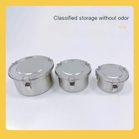 Récipient de stockage des aliments en acier inoxydable Boîte à lunch Indian Tiffin Box Verrouillage de la plaque Ne fuit pas Boîte à lunch ronde