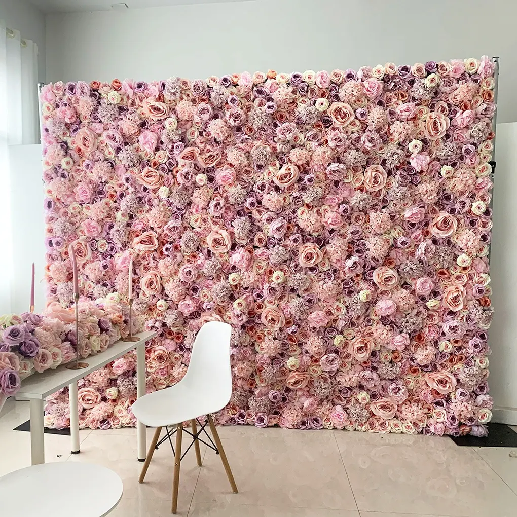 Hot Artificial White Rose 3d Hydrangea Flower Wall Backdrop Event Stage Party Birthday Wedding Decorations Decor For Wed Event