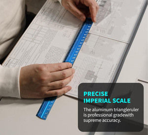 12 "hợp kim nhôm kiến trúc sư tam giác soạn thảo quy mô <span class=keywords><strong>PVC</strong></span> công nghiệp DIY công cụ đo lường tùy chỉnh OEM hỗ trợ đóng hộp - Product Image 4