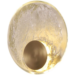 Lámpara de Pared de Cristal con Diseño de Ondas de Agua, Totalmente en Cobre, Estilo Minimalista, Decoración de Pared para Dormitorio y Sala de Estar - Product Image 1