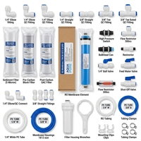 Kit de pièces pour filtre à eau RO : Réservoir sous pression, Vanne à boisseau sphérique, Raccord rapide, Boîtier de membrane, Système de tubes PE, Accessoires