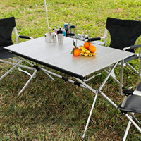Table de voyage pliable moderne et légère, taille standard, personnalisable, en aluminium, pour la plage, le camping et l'extérieur.