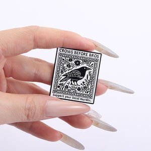 Crows Before Bros Support Your Local Murder esmalte Pins Retro Punk geométrico insignia Blackwack solapa broches joyería amigos regalo - Product Image 4