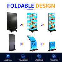 Afficheur numérique LED pliable double face pour intérieur, signalisation publicitaire, exposition, centre commercial, écran d'affichage LED