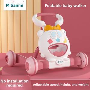 टिआनमी बेबी वॉकर बच्चों की एक क्लिक तह समायोज्य गति, संगीत विरोधी-टिपिंग प्लास्टिक 10 किलोग्राम भार क्षमता - Product Image 3