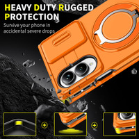 Étui magnétique pliable de luxe avec protection à 360° °   Support rotatif en métal avec anneau et fenêtre coulissante antichoc pour Samsung Galaxy Z Fold 7 8 Wide