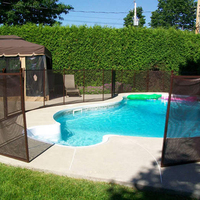Clôture de piscine temporaire portable en aluminium pliable à mailles de sécurité, vente chaude