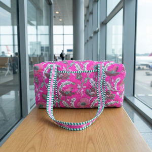Pink Floral Weekender Bag Duffle Bags for Women Large Travel Overnight Weekender Travel Bags Large Capacity <b>Soft</b> fabric Duffel - Product Image 2