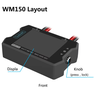 ToolkitRC WM150 150A 50V Watt Meter <b>Battery</b> Analyzer LCD Display Current <b>Tester</b> PWM Output RC FPV Drone Composite Material - Product Image 6