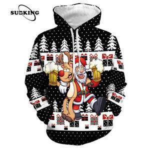 패션 남자 여자 전신 인쇄 크리스마스 후디 운동복 <span class=keywords><strong>100</strong></span> 폴리 에스터 대형 3d 승화 크리스마스 후드 - Product Image 5