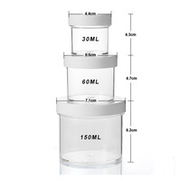 Pot de boue en plastique personnalisé, transparent, avec large bouche, contenant visqueux, PS