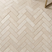Mosaïque de marbre Bianco Carrarra Cream Marfil, polie, moderne, imperméable, pour sols intérieurs d'appartements et de villas, revêtement en pierre.