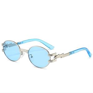 แว่นตาแฟชั่นพังก์ปี 2024 สไตล์เรโทรหรูหรา โลหะ สไตล์สตีมพังก์ ทรงวงรีเล็ก - Product Image 4