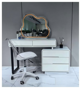 Modern Makeup <b>Vanity</b> <b>Table</b> With Lighted <b>Mirror</b> Storage Desk For Bedroom Furniture - Product Image 1