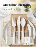 Ensemble de couverts modernes compostables résistants à la chaleur, 380 pièces, 140 fourchettes, 120 cuillères, 120 couteaux, écologiques, blancs