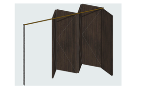 Maßgefertigte Kongo-Sapele Massivholz-Falttür, 4 Paneele + Täuschungstürblatt |   Premium-Projekte für Cafés und Gastgewerbe - Product Image 5