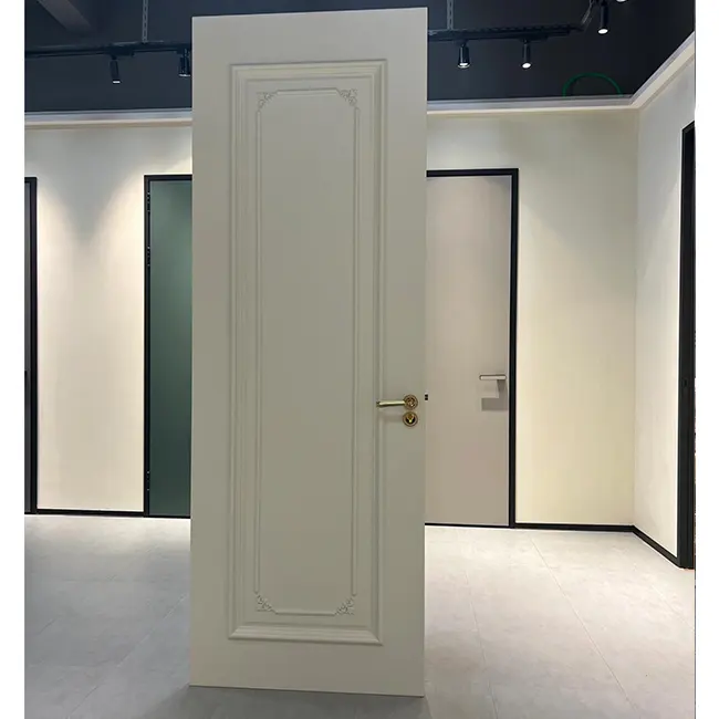 China Porta Interior Moderna Fabricante Porta De Madeira Sólida-PVC/WPC Painel Porta Da Sala Interior para Quarto/Banheiro