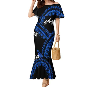 Neues Design Hochwertiges <span class=keywords><strong>Polynesien</strong></span> Samoa Tribal Print Damen kleid Benutzer definierte Damen Anti-Falten Big Size Abendkleid Kleid Elegant - Product Image 1