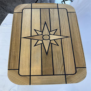 Tablero Rectangular de Madera de Teca con Patrón de Estrella de 370 x 600 mm con Esquinas Redondeadas para Yates y Accesorios Marinos para Vehículos Recreativos - Product Image 4