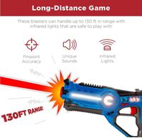 Offre Spéciale : Ensemble de 4 Pistolets Laser Infrarouges pour Enfants et Adultes avec Blasters et Gilets Synchronisés, Jeu de Laser Tag d'Extérieur