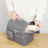 Bolsa Refrigerante Portátil de Moda para Leche Materna, Doble Compartimento, Gran Capacidad, Impermeable, con Cierre de Cremallera, para Exteriores