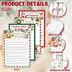 Juego de Cartas para Fiestas Navideñas, Juego de Preguntas sobre Navidad, Juego de Palabras Cruzadas Navideñas, <span class=keywords><strong>Pictionary</strong></span> - Product Image 3