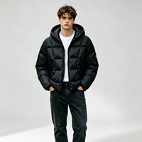 Blouson mat noir tendance pour homme 2026, matelassé avec rembourrage 3M Thinsulate, doudoune streetwear pour l'hiver