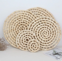 Vente chaude Design créatif de haute qualité écologique feuille de maïs naturel décoratif Table ronde Style bohème napperon