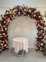 Arche florale moderne en rose orange brûlé avec guirlande de verdure, faite à la main, pour jardin extérieur, gazebo, toile de fond de scène, Fête des Mères