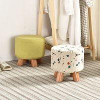 Tabouret de siège en tissu Non tissé, carré, couleur grise, personnalisé, organisateur de boîte moderne, Ottoman, bois, lin, tissu, tabourets de rangement