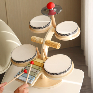 Jouets sensoriels Montessori en bois Xylophone <span class=keywords><strong>Kit</strong></span> d'instruments de <span class=keywords><strong>musique</strong></span> et ensemble de batterie ensemble de jeu pour les tout-petits et les bébés - Product Image 3