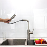 Mélangeur d'eau chaude et froide de cuisine à 3 voies en acier inoxydable avec robinet de cuisine extractible à eau filtrée