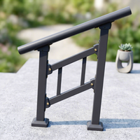 Rampe d'escalier en alliage d'aluminium thermolaqué noir pour usage intérieur/extérieur dans les appartements, les balcons, les villas, les hôtels, les salles de bain