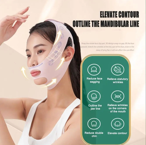 Masque Lifting Manuel V-Line et Bande Amincissante Menton/Joues Anti-Rides, Masque Facial de Sommeil pour la Beauté et la Santé - Product Image 1