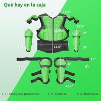 Veste de protection rigide pour enfants pour moto, anti-chute, avec protections coudes et genoux, et gilet de protection dorsale et thoracique pour le cyclisme et le tout-terrain