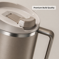 Mug Perjalanan Ramah Lingkungan dari Baja Tahan Karat 304, 480ml, dengan Tutup, Tumbler Berinsulasi Dinding Ganda, Anti Bocor untuk Penggunaan di Kantor, Minuman Teh