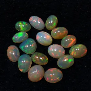 10*6mm ओवल कट चिकनी रंगीन दूधिया Cabochons