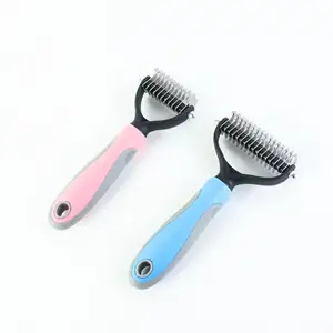 Hair Removal Comb Trimming Dematting Deshedding Brush Grooming Tool for Dogs Cat Detangler Fur for Matted Long Hair Curly Pet