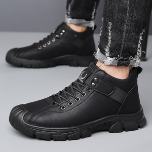 Botas de Invierno para Hombre XiuXian, de Piel Genuina, Punta Redonda, Forro de Felpa, Suela de Goma Antideslizante, Entresuela de EVA, Botas para la Nieve - Product Image 2