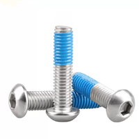 Sekrup Mesin Kepala Tombol Pan Recessed Torx Hexagon Socket Nylock Biru Merah Stainless Steel 304 316 untuk DIY